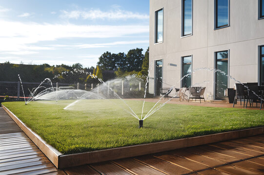 lawn irrigation in the city