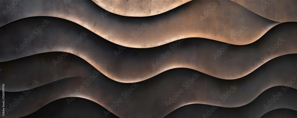 Aufkleber abstract metallic waves forming a textured background