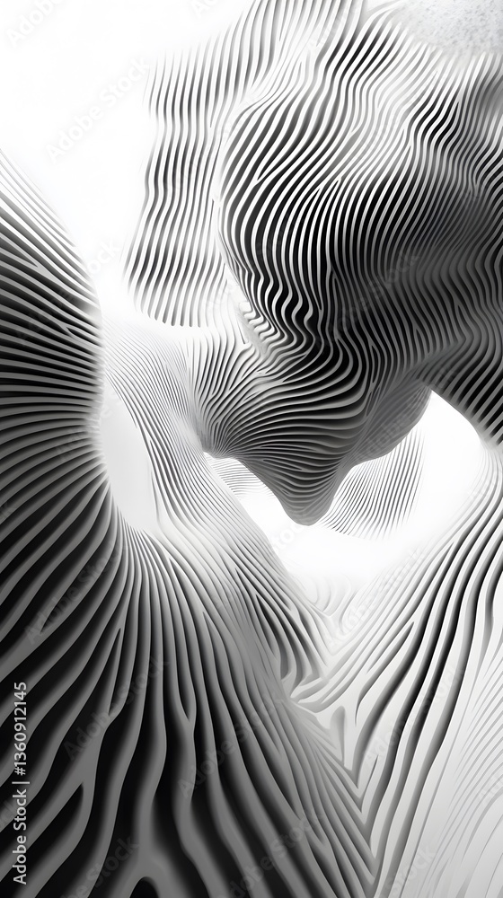 Poster Abstract architecture creating a wavy and flowing space