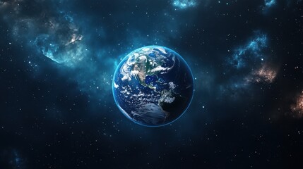 Obraz premium Earth Day. Digital Earth in a Cosmic Galaxy