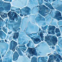 Irregular blue stone mosaic with varied sizes and natural texture