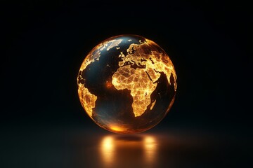 Global Inferno: A digital representation of the Earth engulfed in flames, symbolizing global warming, environmental crisis, and the urgency of climate action.