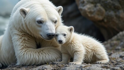 Polar Bear and Cub &ndash; Heartwarming Arctic Wildlife Photography