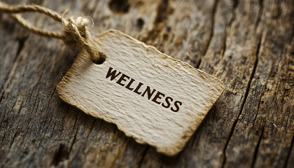 Naklejka premium Wellness word written on a Looking card