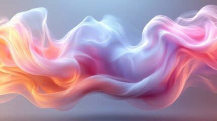 Obraz premium Abstract Colorful Waves of Light Fabric Flowing in a Soft Motion