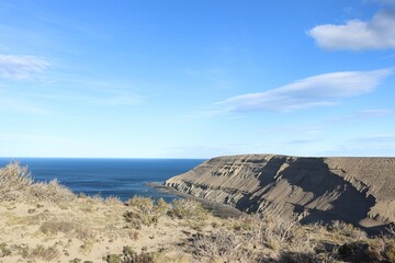 Patagonian coast. View of the coast of Comodoro Rivadavia in Argentine Patagonia