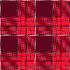 Modern Seamless Tartan in Neon Maroon tones Textile Design