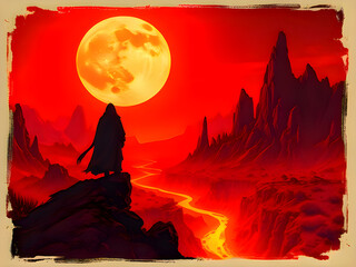 Under a Red Moon &ndash; Surreal Nightscape