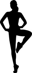 Woman standing yoga pose silhouette vector graphic isolated design