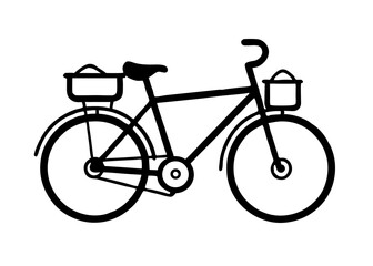 Obraz premium Minimalist Bike Journey: A sleek, monochromatic depiction of a bicycle, artfully illustrating a simple mode of transport, perfect for conveying concepts like eco-friendly living and freedom
