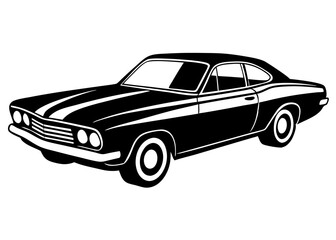 Classic Car Silhouette: A striking silhouette of a classic car, a symbol of automotive heritage and design, with its timeless appeal.