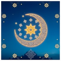 star and moon ramadan background