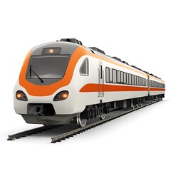 Passenger train isolated on white background