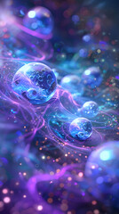 Abstract Visualization of Xenon: The Enigmatic Noble Gas in a Mesmerizing Blue and Purple Ethereal Atmosphere