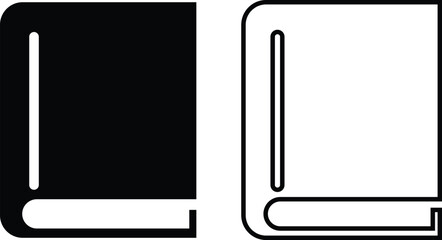 Books open, closed black icon in flat line set. isolated on transparent background