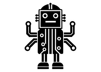 The Digital Guardian: A modern illustration of a robot, stylized in a sleek and minimalist aesthetic, signifying intelligence, innovation, and the future of technology.