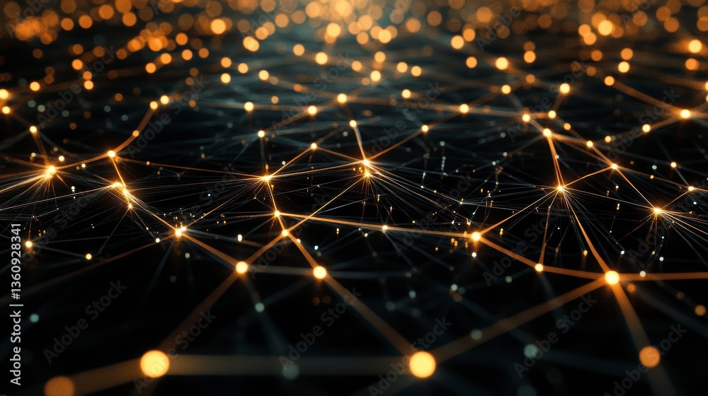 Poster abstract glowing network connections.