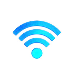 Wifi Signal Icon, Blue, Wireless isolated on transparent background