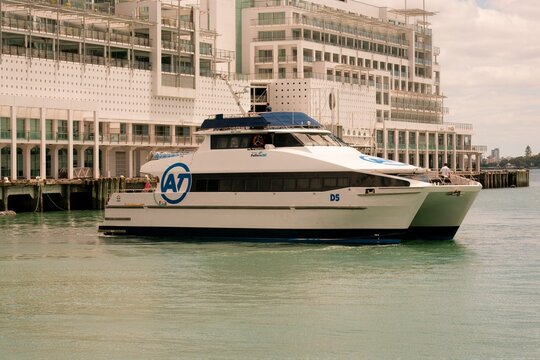 AT Auckland Transport Ferry in Auckland Harbour - Scenic Waterfront Transport