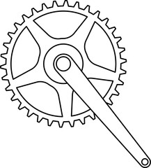 Pedal crank outline vector