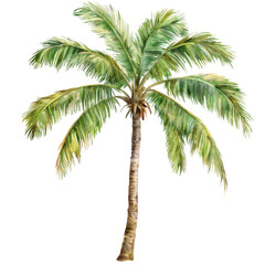 Obraz premium Vibrant tropical palm tree swaying in the breeze