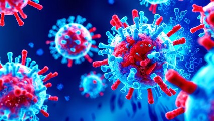 Fototapeta premium Antibodies and the concept of Immunoglobulins as antibodies that attack cells of infectious viruses and pathogens as a 3D illustration