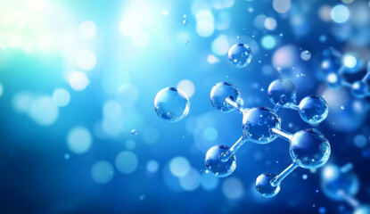 White and light blue medical abstract gradient background with molecules. web banner. Medical background in white and light blue gradient with molecular design.Science, technology and medical concept.