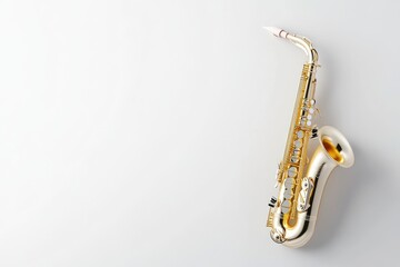 Naklejka premium Golden saxophone on white background