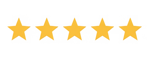 5 stars yellow score ranking review sing isolated on white background  
