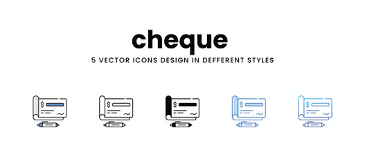 cheque vector icons set stock illustration