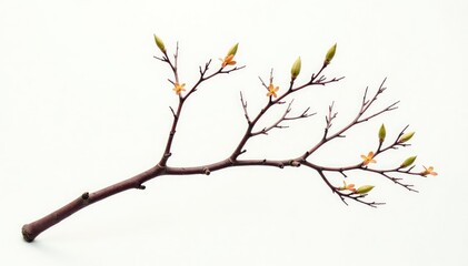 Fototapeta premium Isolated branches on white background with intricate details, isolated, nature, minimalist