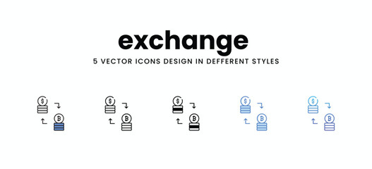 exchange vector icons set stock illustration
