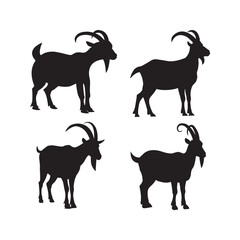 Black Goat Animals vector design