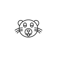 Beaver icon design with white background stock illustration