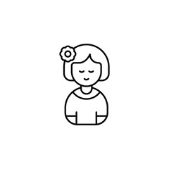 Canadian Woman icon design with white background stock illustration