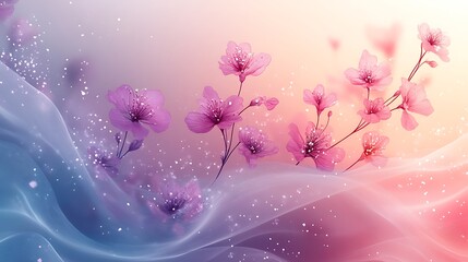 Obraz premium Delicate Pink Blossoms Floating on Soft Waves