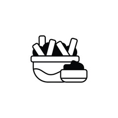 Poutine icon design with white background stock illustration