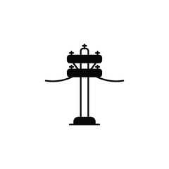 Pole icon design with white background stock illustration