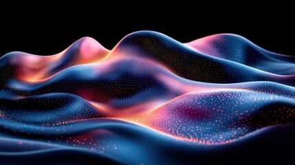 Obraz premium Abstract Beautiful Waves of Colorful Light with Dark Background