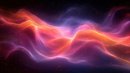 Ethereal Cosmic Waves in Vibrant Colors and Glowing Light Effects