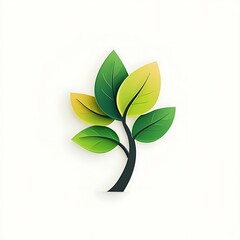 Naklejka premium 3d tree leaf logo design