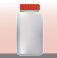 white plastic bottle isolated on white