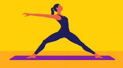 Yoga pose on a colorful mat