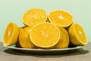 slices of oranges on a plate