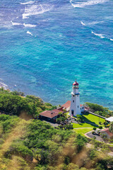 Diamond Head Lighthouse is a United States Coast Guard facility located on Diamond Head in Honolulu Hawaii, USA. Selective focus