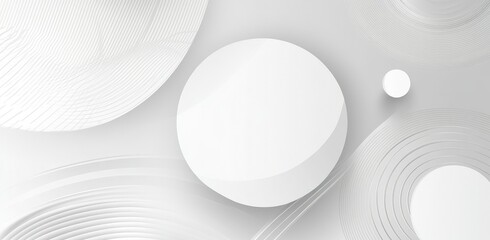 Abstract White Circles Background with Modern Minimalist Design for Presentations