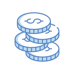 metal money Vector icon