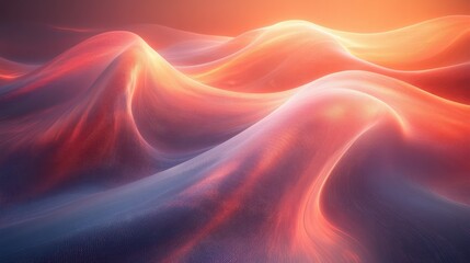 Obraz premium Surreal Abstract Landscape with Waves in Warm Lighting and Colors