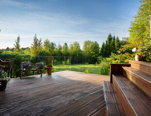 Generated image  ウッドデッキからの眺め