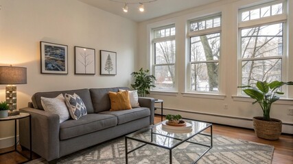 modern living room with sofa
